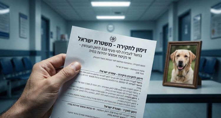 חקירה באזהרה בגין נשיכת כלב