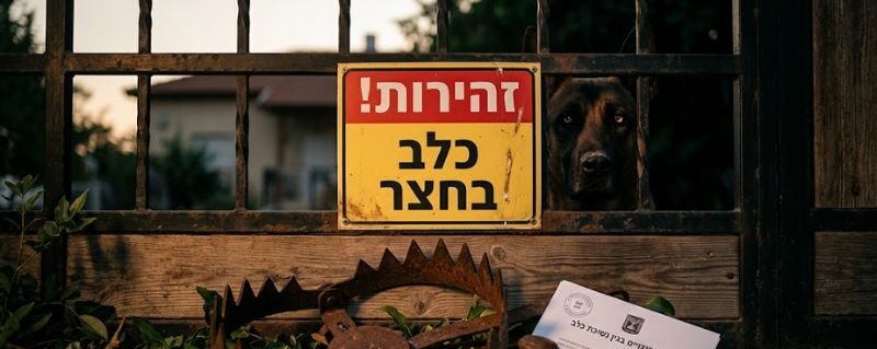 זהירות כלב בחצר